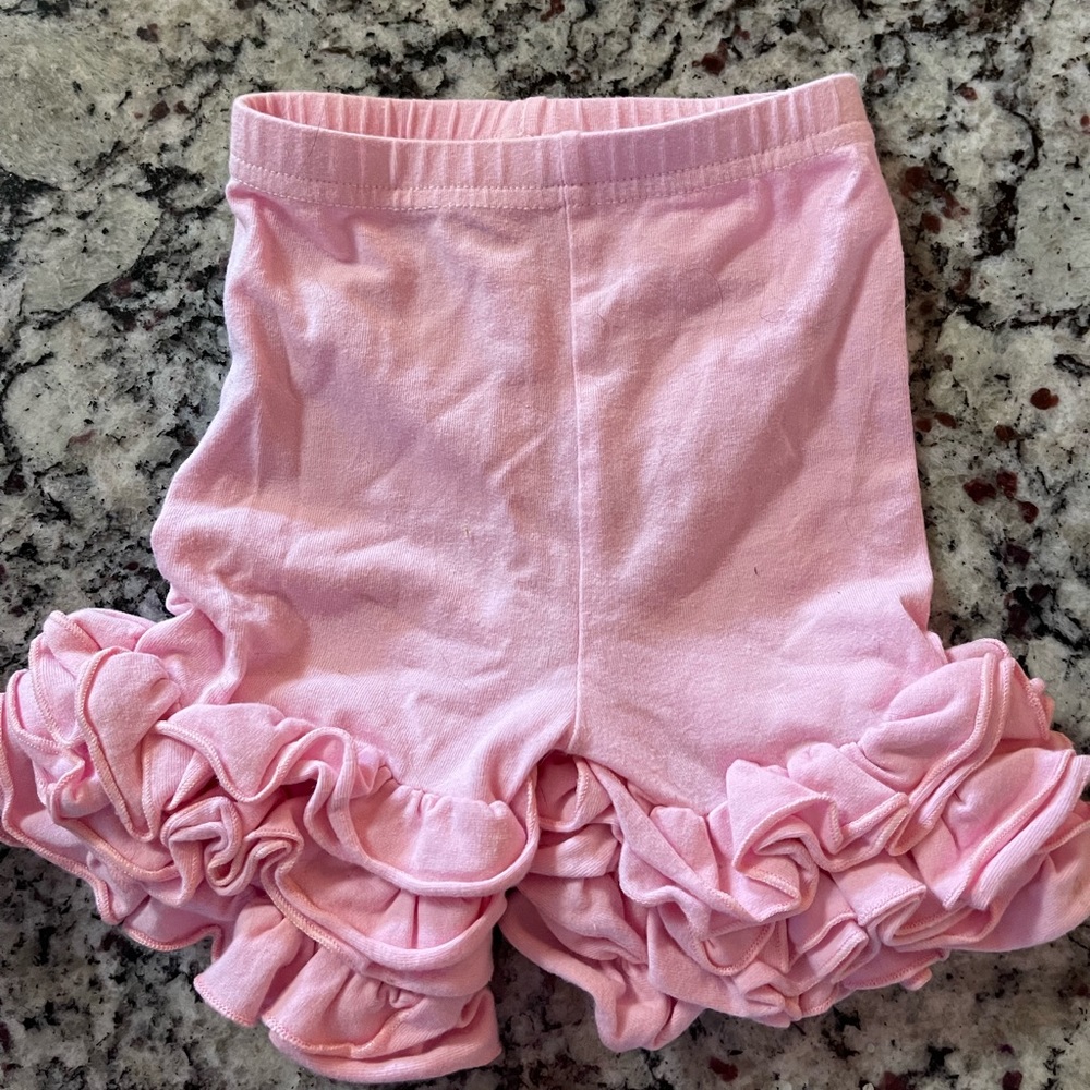 Pink Ruffle Shorts-Boutique -9ms EUC